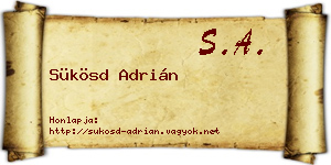 Sükösd Adrián névjegykártya